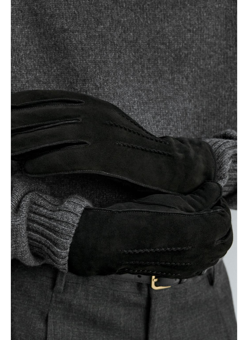 Кожаные перчатки с контрастным отделкой Кожаные перчатки с контрастным отделкой