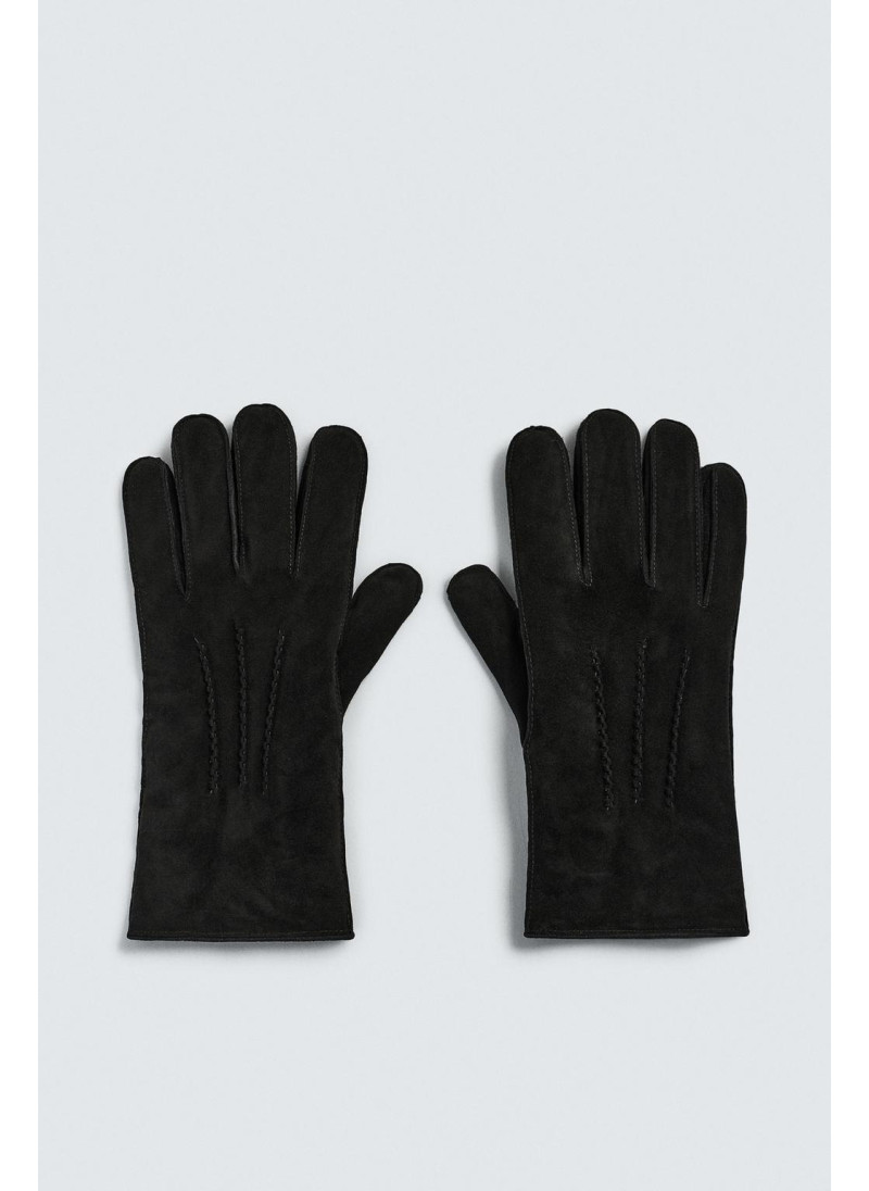 Кожаные перчатки с контрастным отделкой Кожаные перчатки с контрастным отделкой