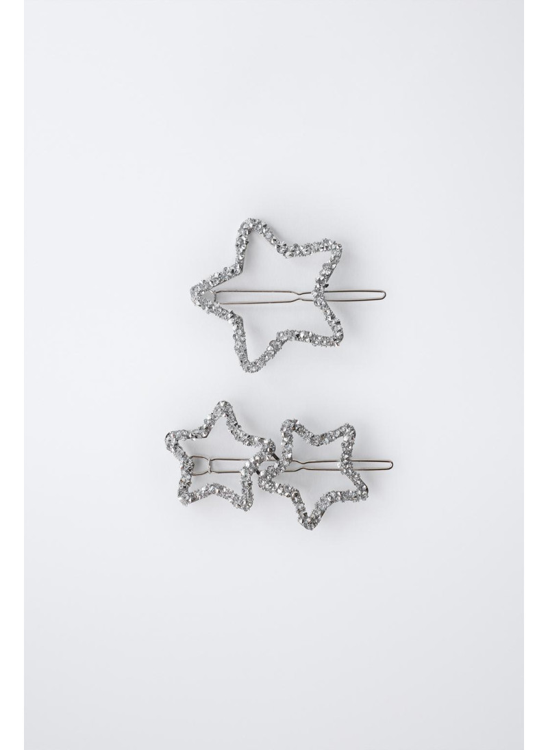 Набор из трех заколок для волос в форме звезд с блестками Набор из трех заколок для волос в форме звезд с блестками