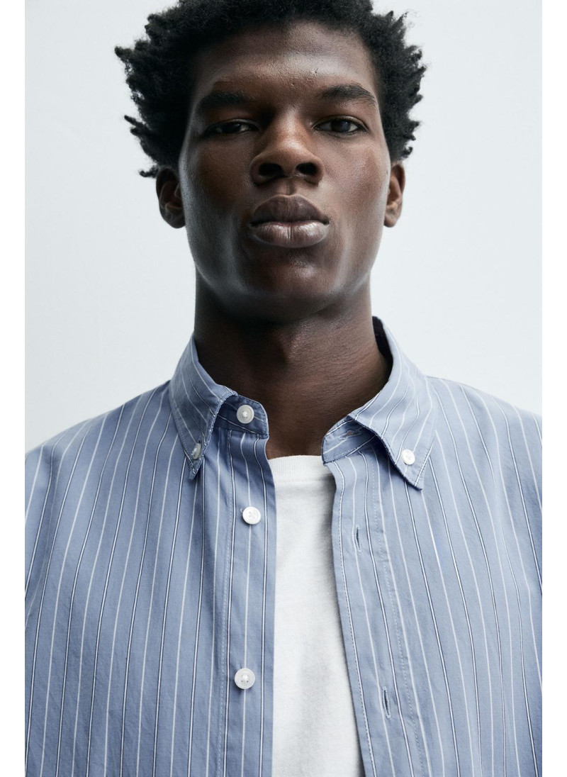 Рубашка в полоску из текстурированного хлопка Рубашка в полоску из текстурированного хлопка