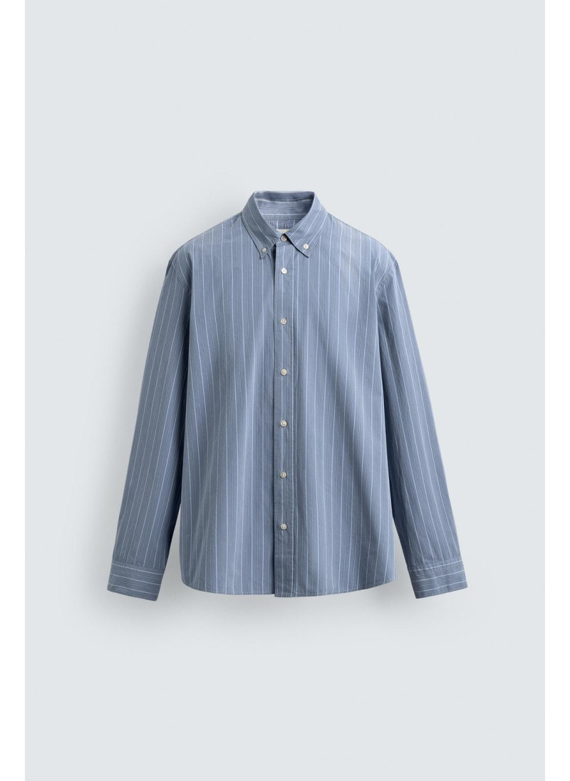 Рубашка в полоску из текстурированного хлопка Рубашка в полоску из текстурированного хлопка