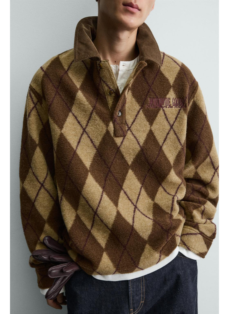 Поло с рельефным узором diamond jacquard Поло с рельефным узором diamond jacquard