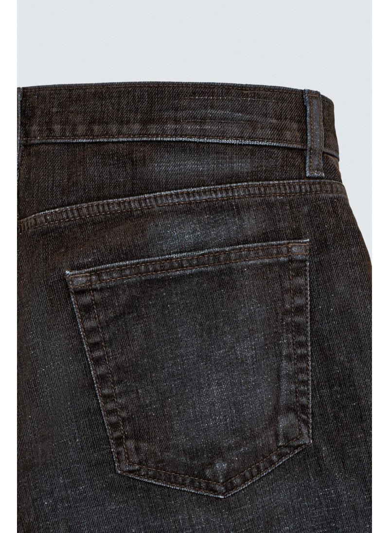 Джинсы со взлетно-посадочным покроем из флокированного бархата Джинсы со взлетно-посадочным покроем из флокированного бархата