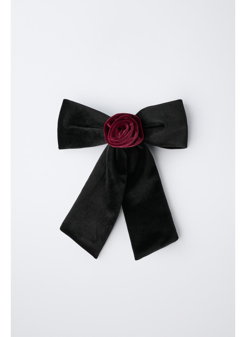 БАРХАТНЫЙ БАНТ ДЛЯ ВОЛОС С ЦВЕТКОМ БАРХАТНЫЙ БАНТ ДЛЯ ВОЛОС С ЦВЕТКОМ