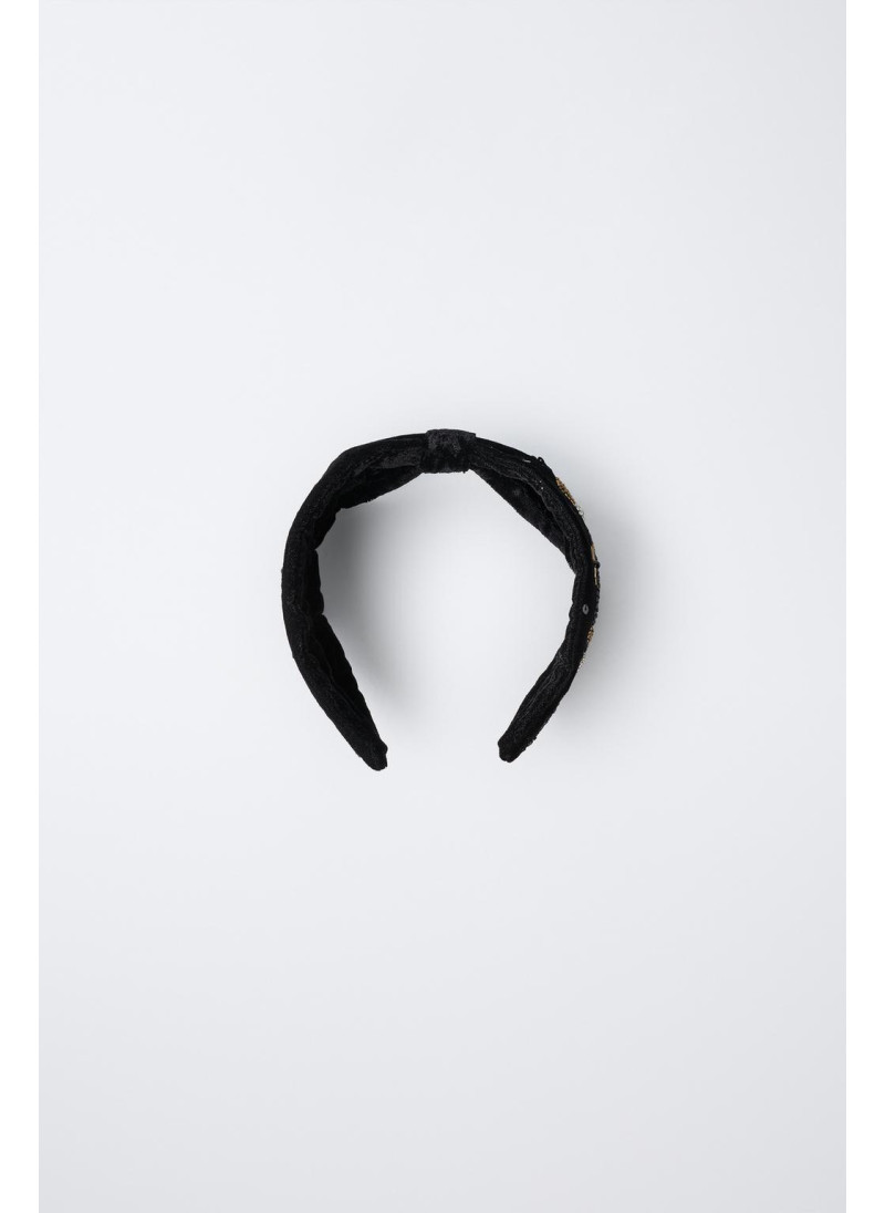 Ободок с бисером из бархата Ободок с бисером из бархата