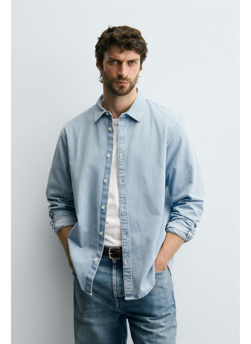 Рубашка из выцветшего денима Рубашка из выцветшего денима