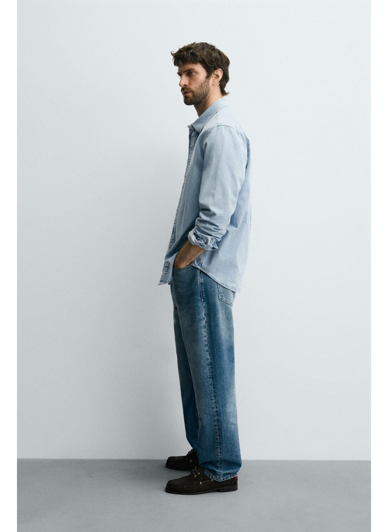 Рубашка из выцветшего денима Рубашка из выцветшего денима