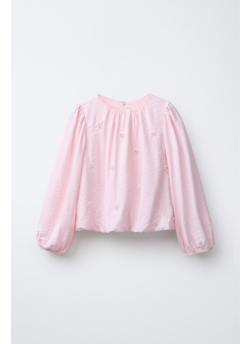АТЛАСНАЯ БЛУЗКА С ЖЕМЧУГОМ