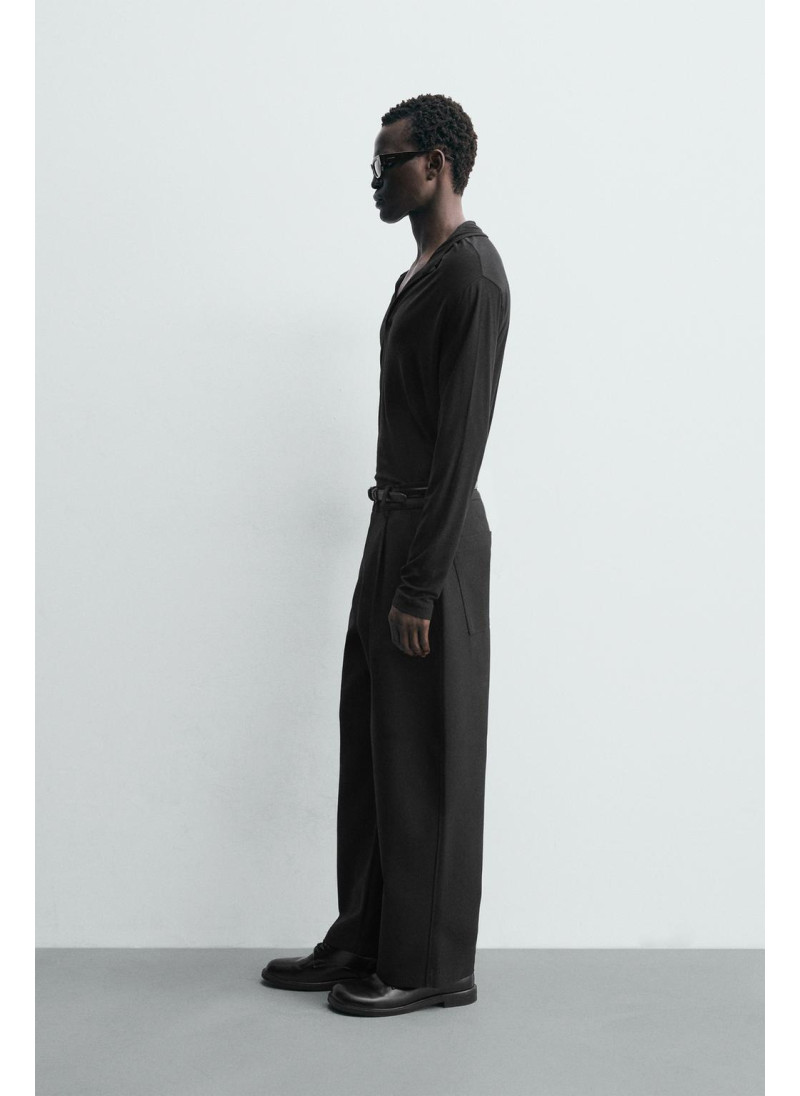 Поло из полупрозрачного ленселла с воротником Поло из полупрозрачного ленселла с воротником