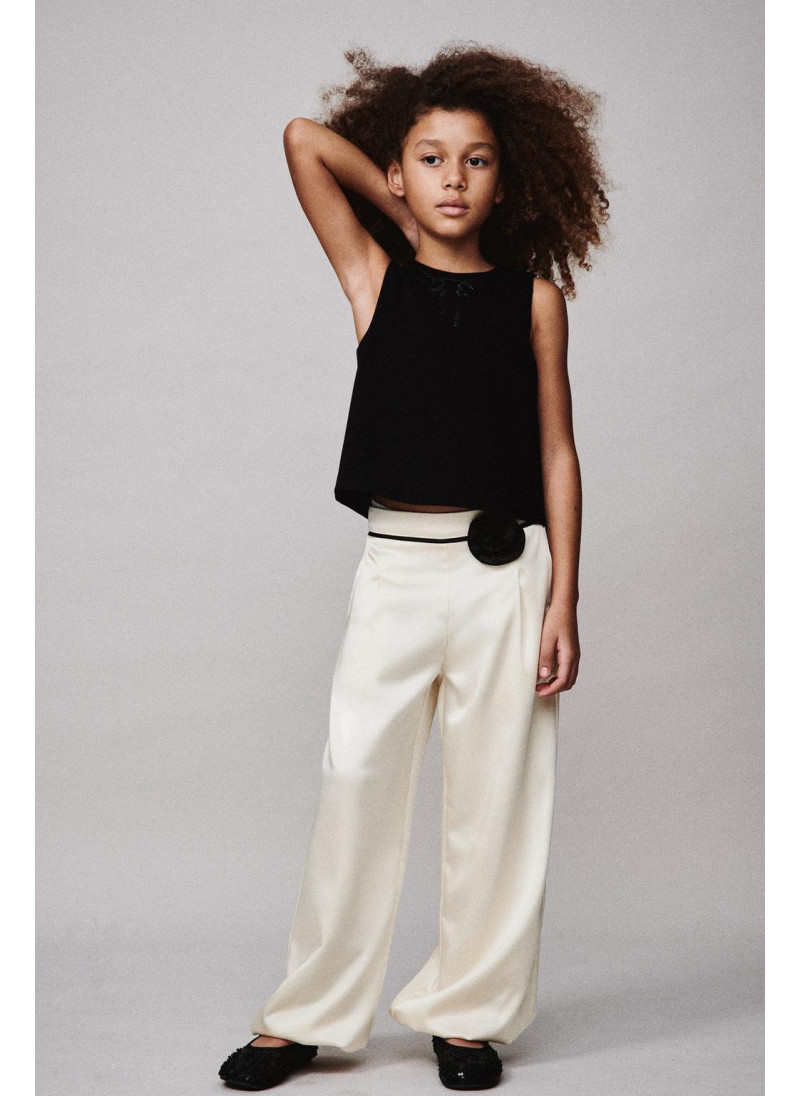 Брюки sarouel с цветочным аппл�...