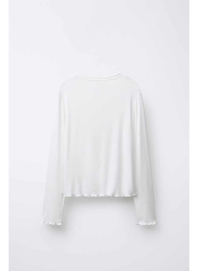 Футболка с пайетками и ребристой фактурой Футболка с пайетками и ребристой фактурой