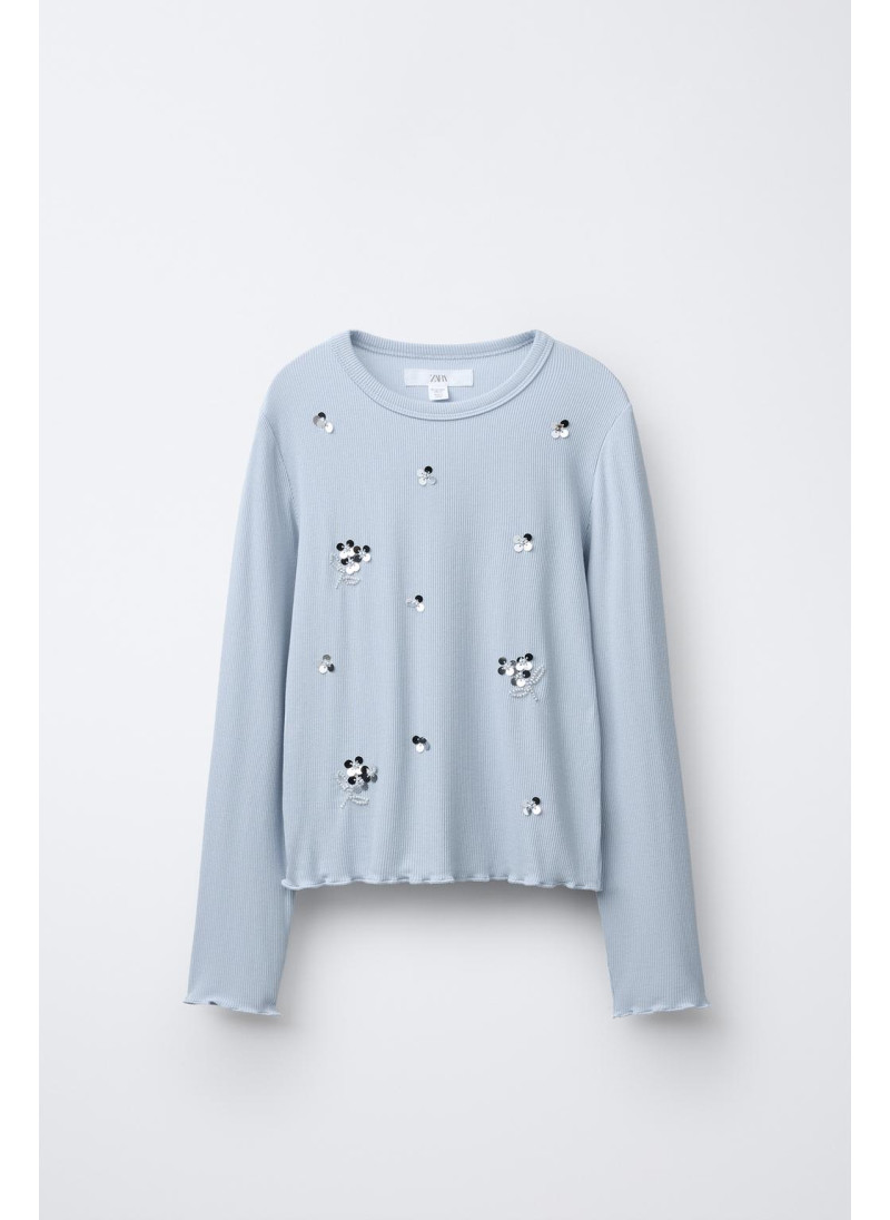 Футболка с пайетками и ребр...