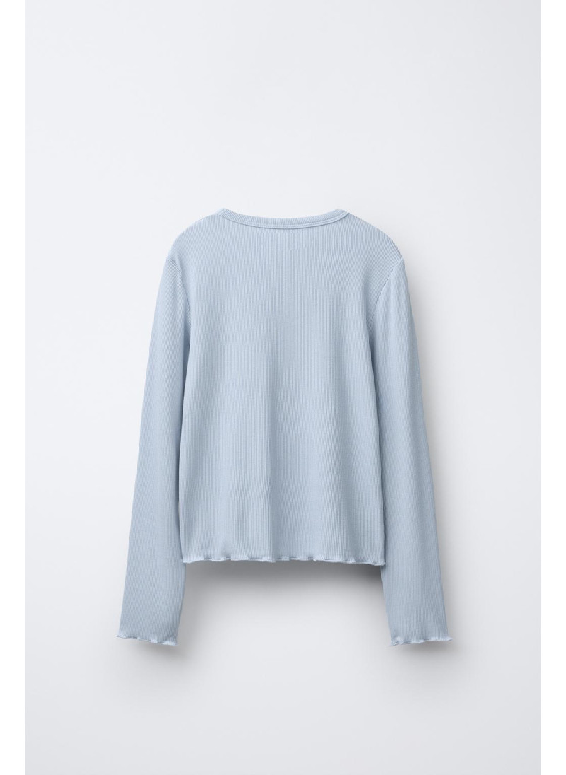 Футболка с пайетками и ребристой фактурой Футболка с пайетками и ребристой фактурой