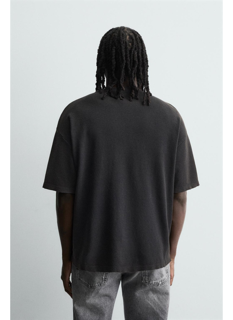 Вязаная футболка с контрастной печатью Вязаная футболка с контрастной печатью