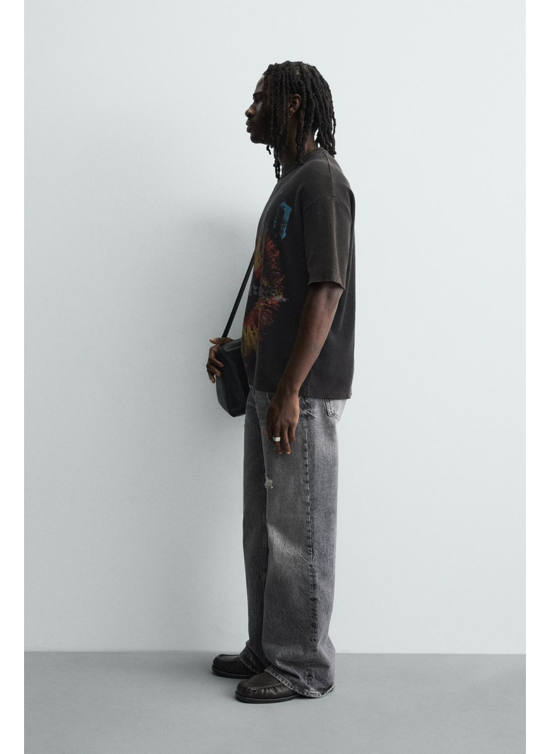 Вязаная футболка с контрастной печатью Вязаная футболка с контрастной печатью