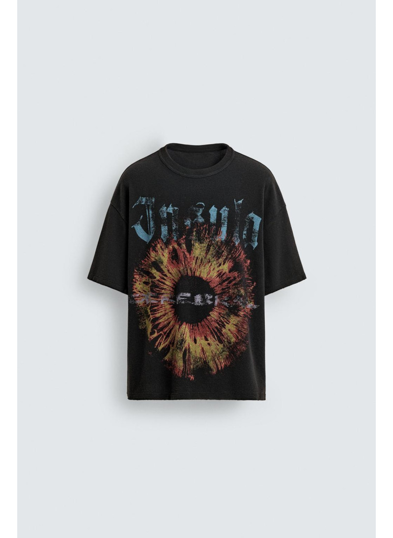 Вязаная футболка с контрастной печатью Вязаная футболка с контрастной печатью