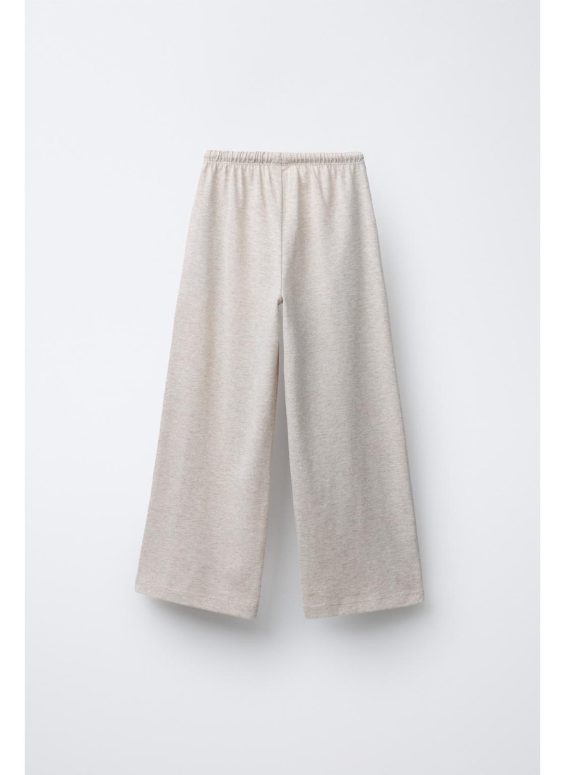 ШИРОКИЕ БРЮКИ ИЗ ПЛОТНОЙ ТКАНИ С ВЫШИВКОЙ ШИРОКИЕ БРЮКИ ИЗ ПЛОТНОЙ ТКАНИ С ВЫШИВКОЙ