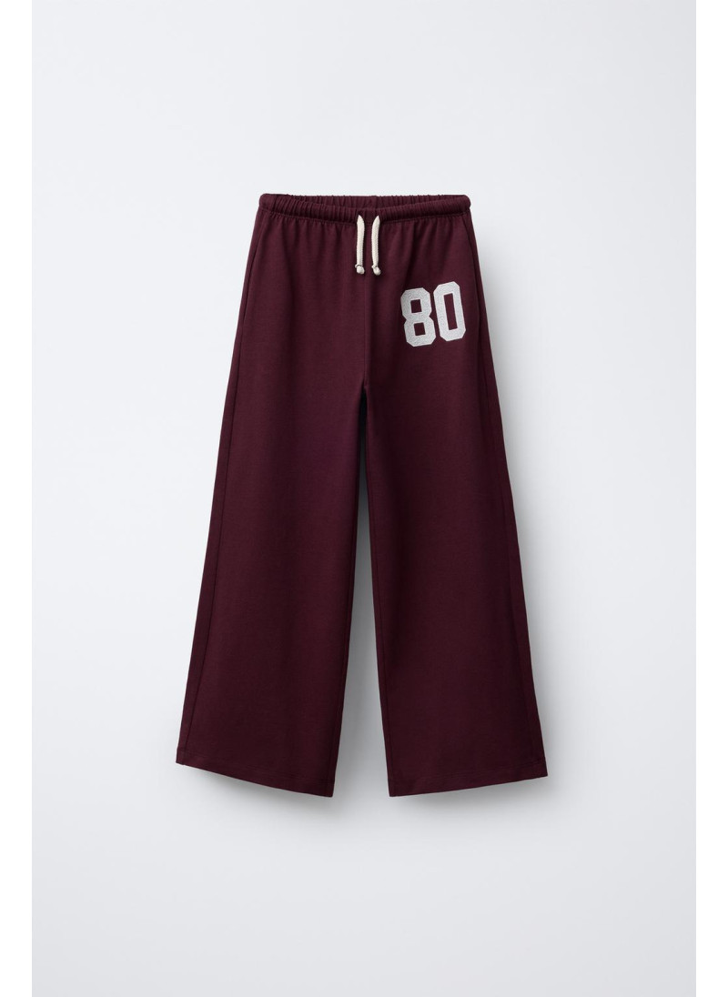 ШИРОКИЕ БРЮКИ ИЗ ПЛОТНОЙ ТКАНИ С ВЫШИВКОЙ ШИРОКИЕ БРЮКИ ИЗ ПЛОТНОЙ ТКАНИ С ВЫШИВКОЙ