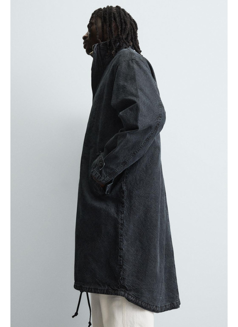 Джинсовое пальто свободного кроя со стиркой Джинсовое пальто свободного кроя со стиркой