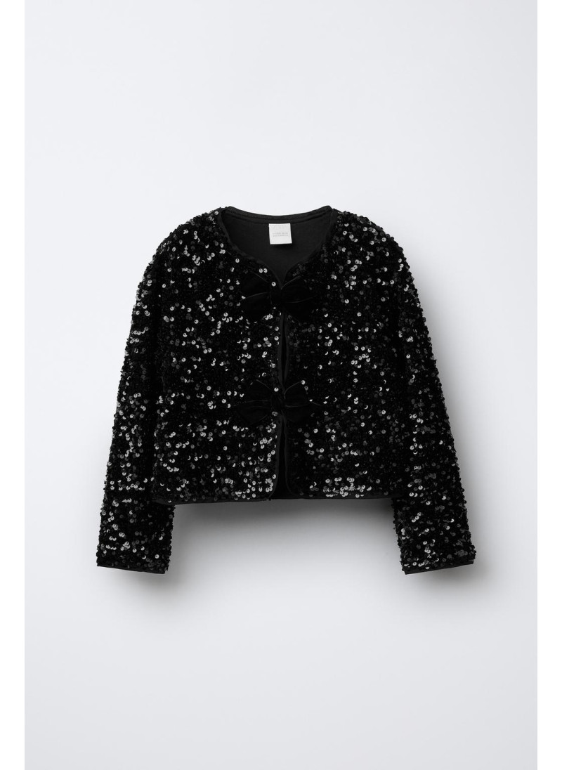 БОЛЕРО С ПАЙЕТКАМИ И БАНТОМ