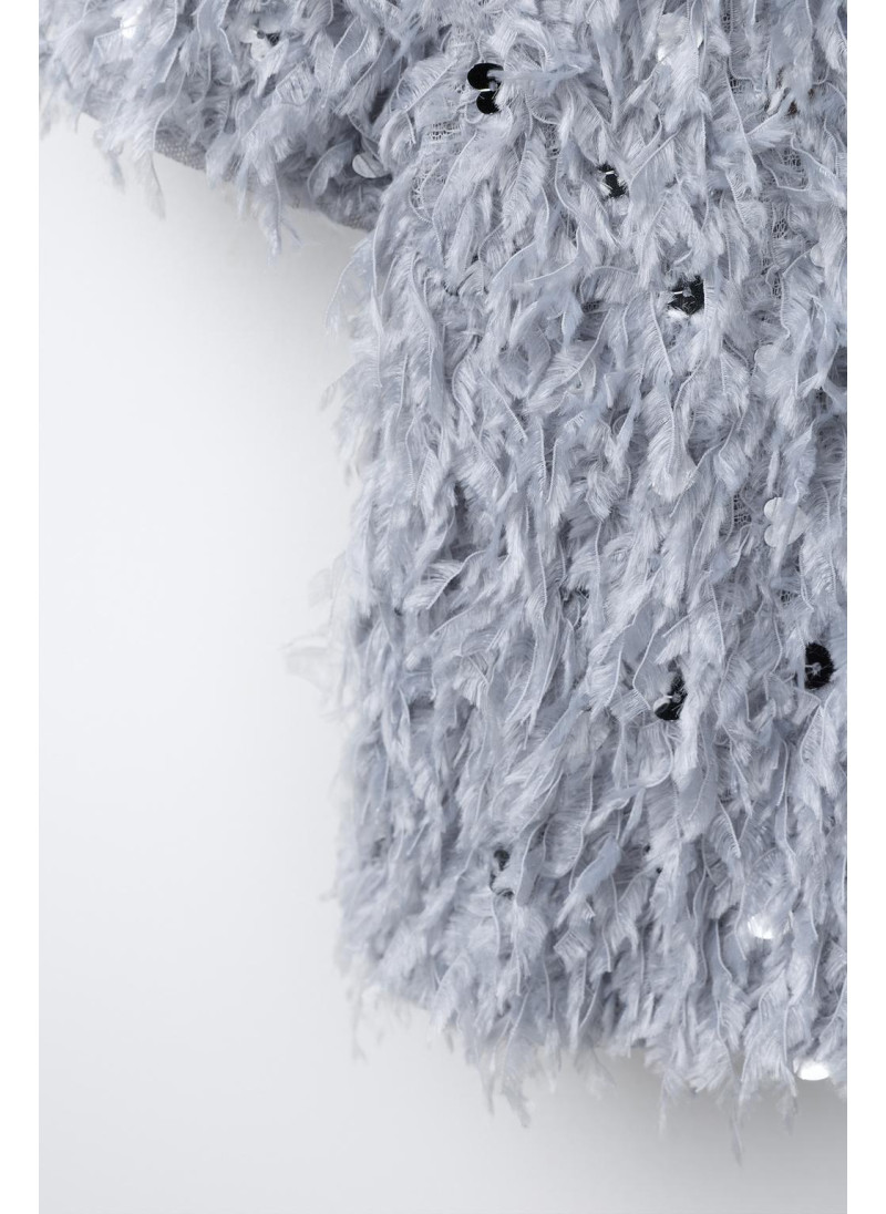 ФУТБОЛКА С ПЕРЬЯМИ И ПАЙЕТКАМИ ФУТБОЛКА С ПЕРЬЯМИ И ПАЙЕТКАМИ