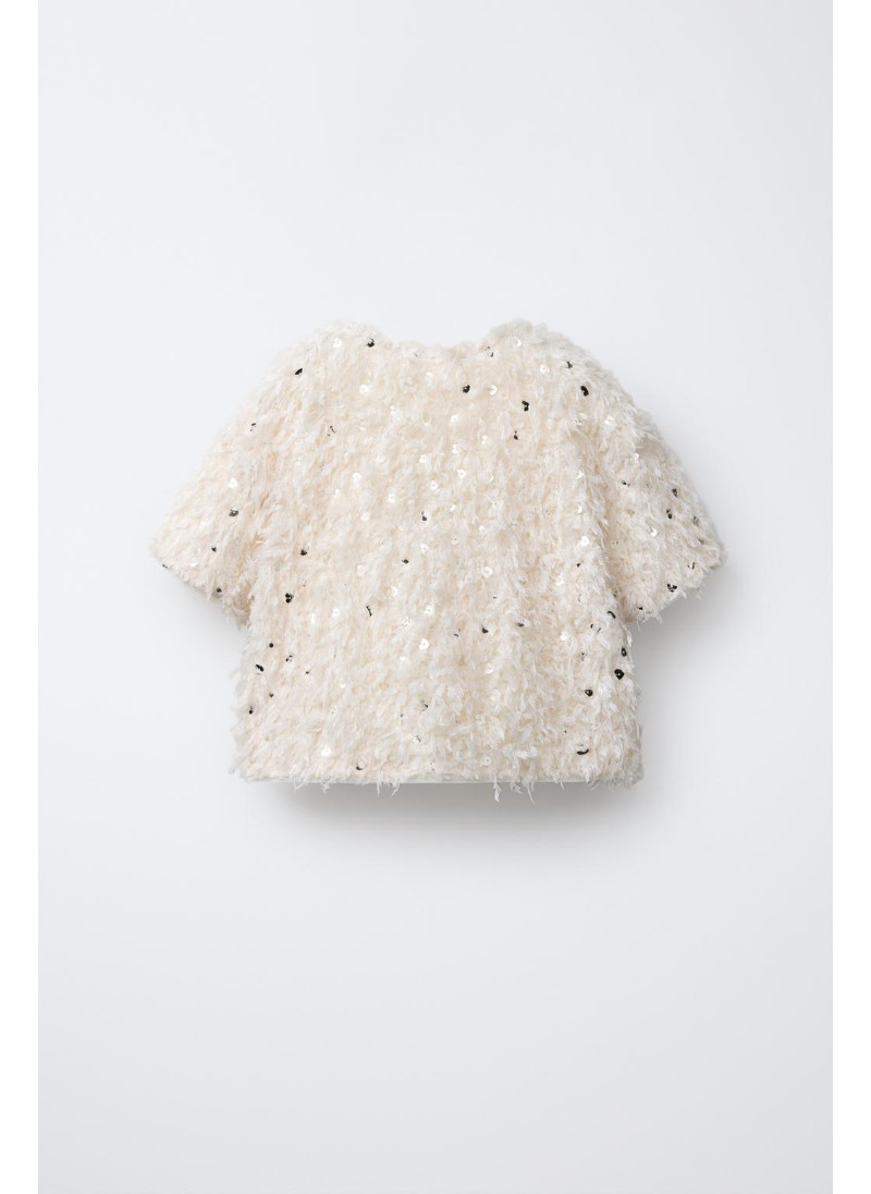 ФУТБОЛКА С ПЕРЬЯМИ И ПАЙЕТКАМИ ФУТБОЛКА С ПЕРЬЯМИ И ПАЙЕТКАМИ