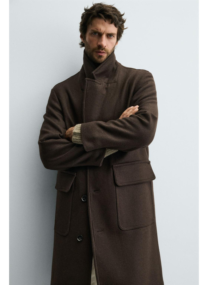 ПАЛЬТО RELAXED FIT ИЗ СМЕСОВОЙ ШЕРСТИ ПАЛЬТО RELAXED FIT ИЗ СМЕСОВОЙ ШЕРСТИ