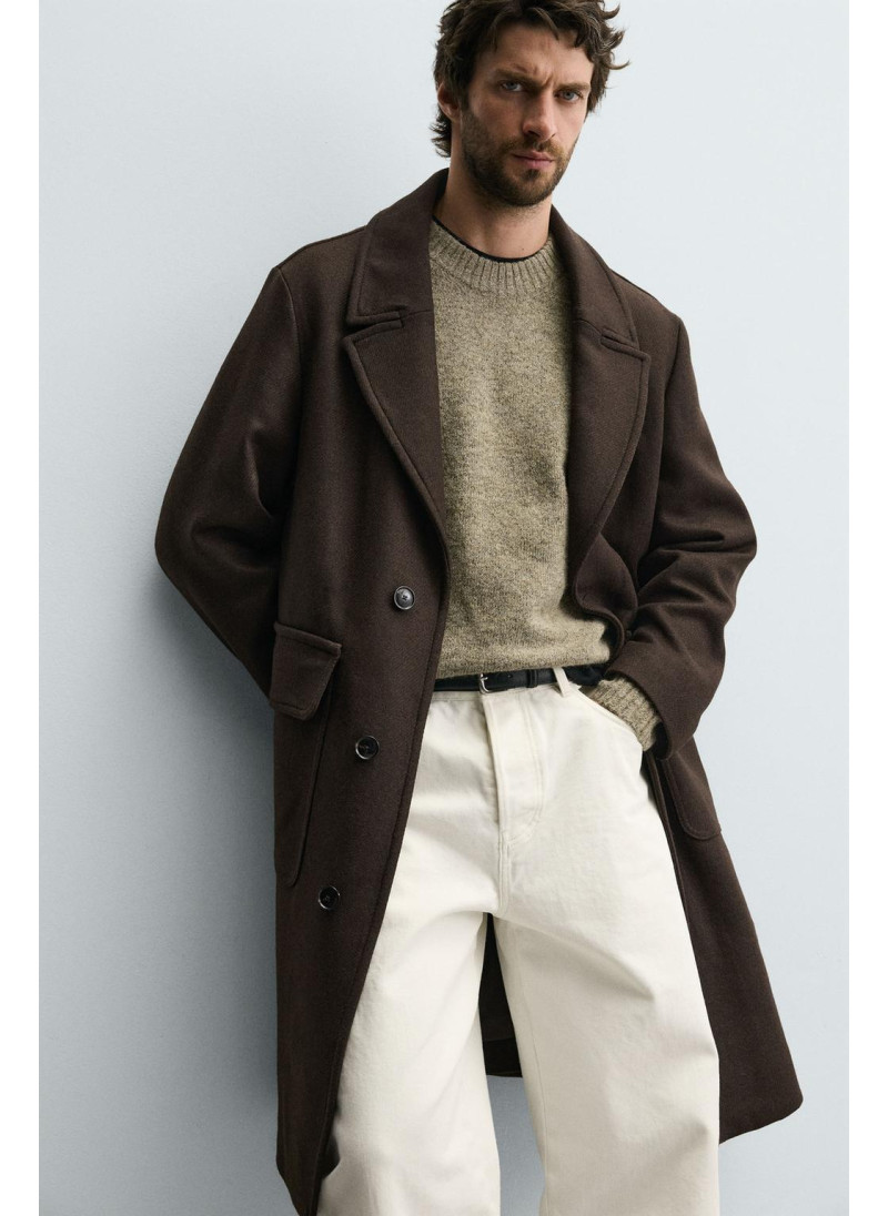 ПАЛЬТО RELAXED FIT ИЗ СМЕСОВОЙ ШЕРСТИ ПАЛЬТО RELAXED FIT ИЗ СМЕСОВОЙ ШЕРСТИ