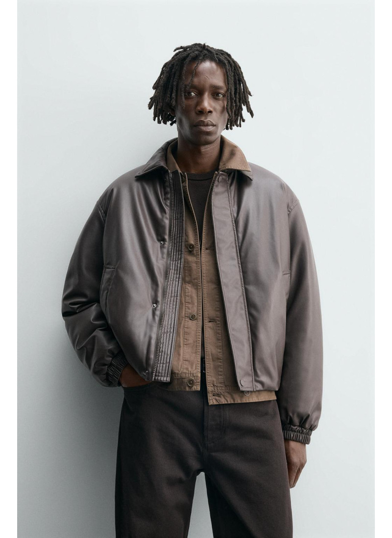 Куртка свободного кроя с эффектом кожи Куртка свободного кроя с эффектом кожи