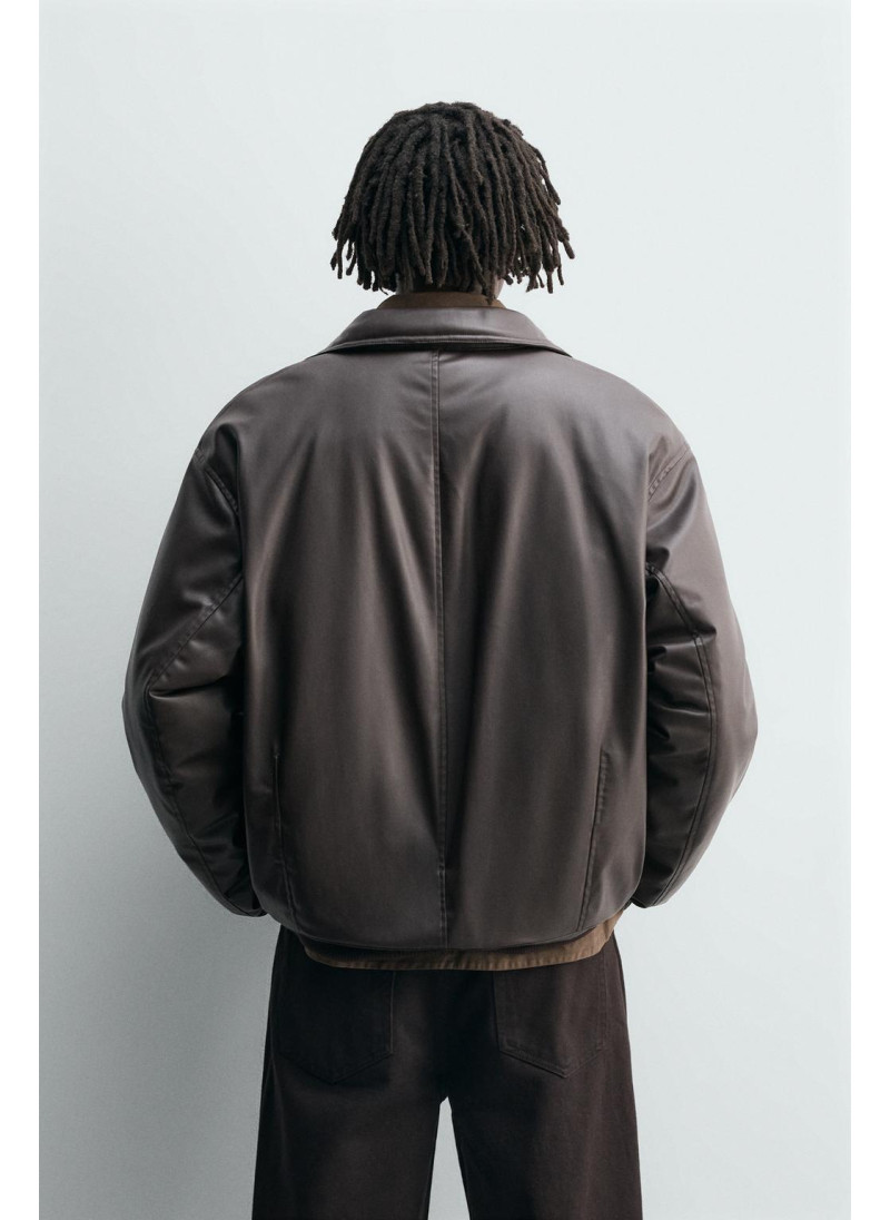 Куртка свободного кроя с эффектом кожи Куртка свободного кроя с эффектом кожи