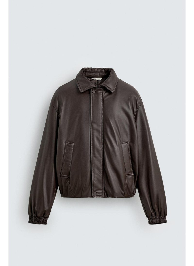 Куртка свободного кроя с эффектом кожи Куртка свободного кроя с эффектом кожи