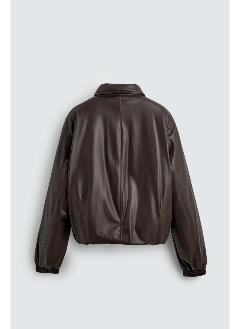 Куртка свободного кроя с эффектом кожи Куртка свободного кроя с эффектом кожи