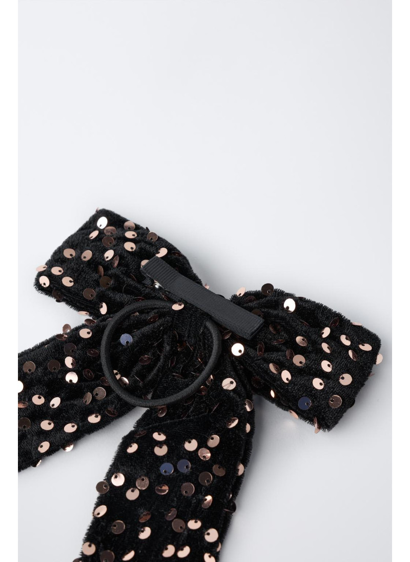 РЕЗИНКА ДЛЯ ВОЛОС С БАНТОМ И ПАЙЕТКАМИ РЕЗИНКА ДЛЯ ВОЛОС С БАНТОМ И ПАЙЕТКАМИ