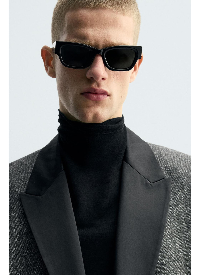 Пиджак с контрастным текстурным двубортным покроем Пиджак с контрастным текстурным двубортным покроем