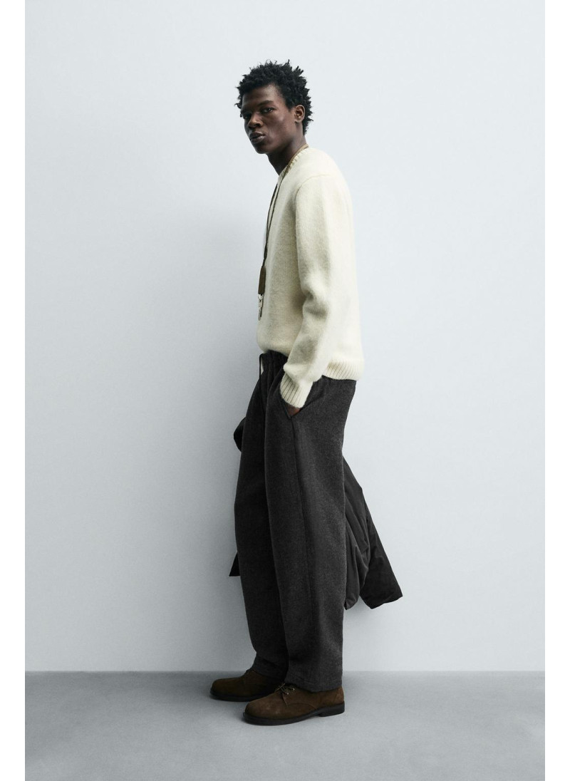 Брюки с фигурными складками из шерсти Брюки с фигурными складками из шерсти