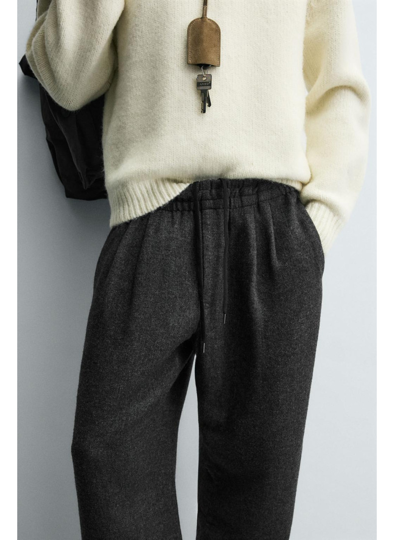 Брюки с фигурными складками из шерсти Брюки с фигурными складками из шерсти