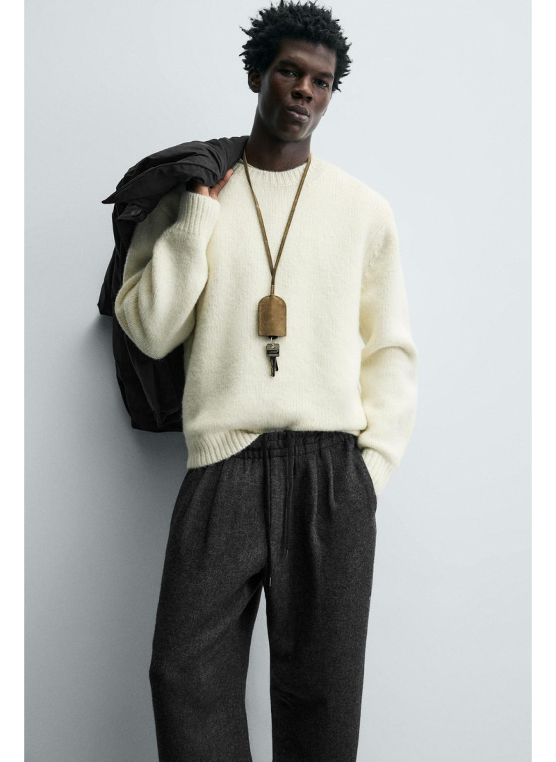 Брюки с фигурными складками из шерсти Брюки с фигурными складками из шерсти