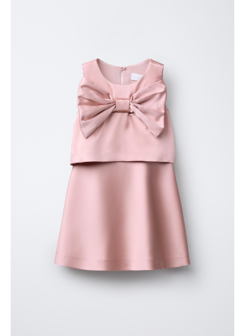 Платье из атласа с накидкой и бантом Платье из атласа с накидкой и бантом