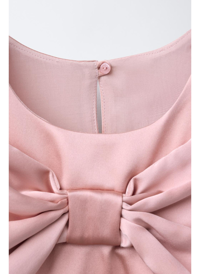 Платье из атласа с накидкой и бантом Платье из атласа с накидкой и бантом