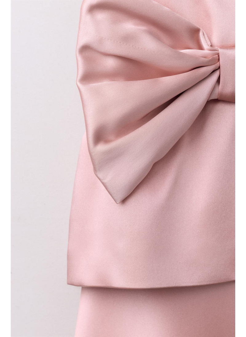 Платье из атласа с накидкой и бантом Платье из атласа с накидкой и бантом