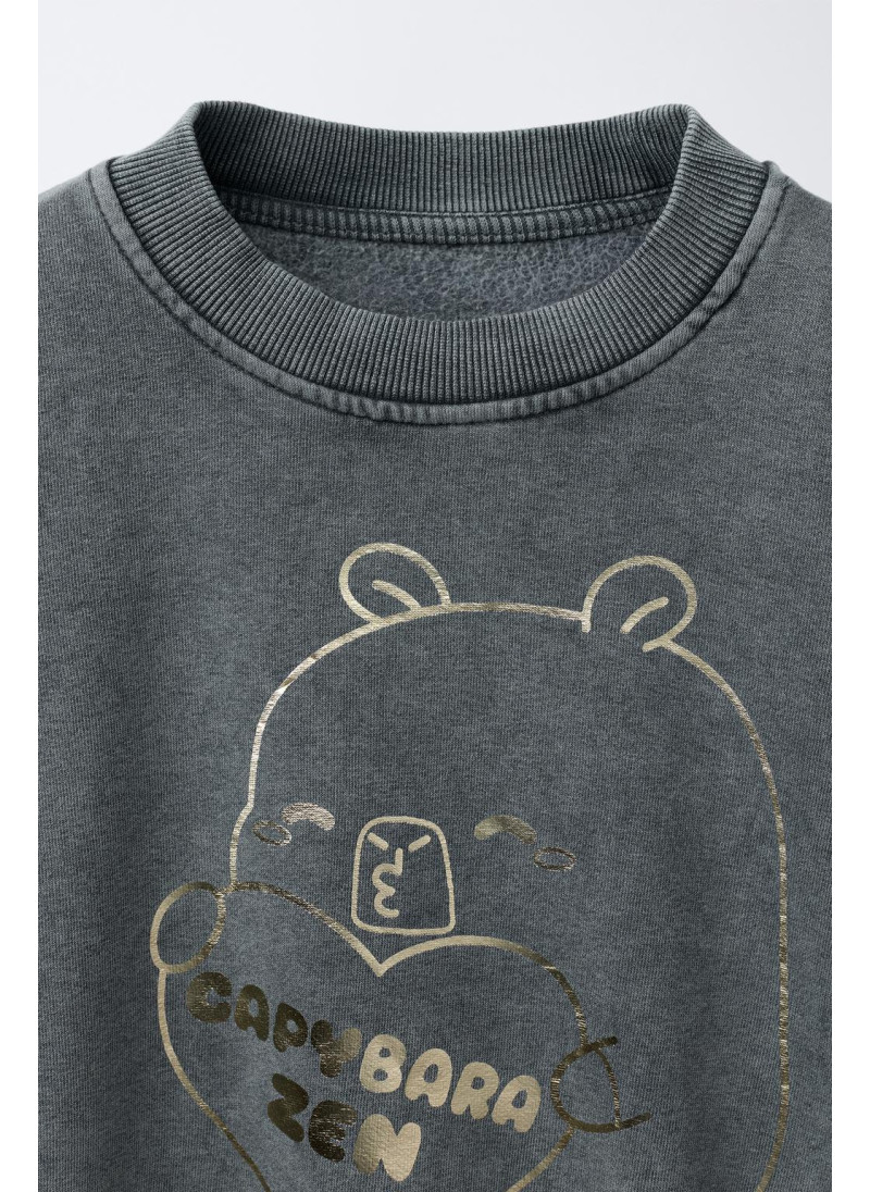 Свитшот с яркой вышивкой capybara capyfun© Свитшот с яркой вышивкой capybara capyfun©