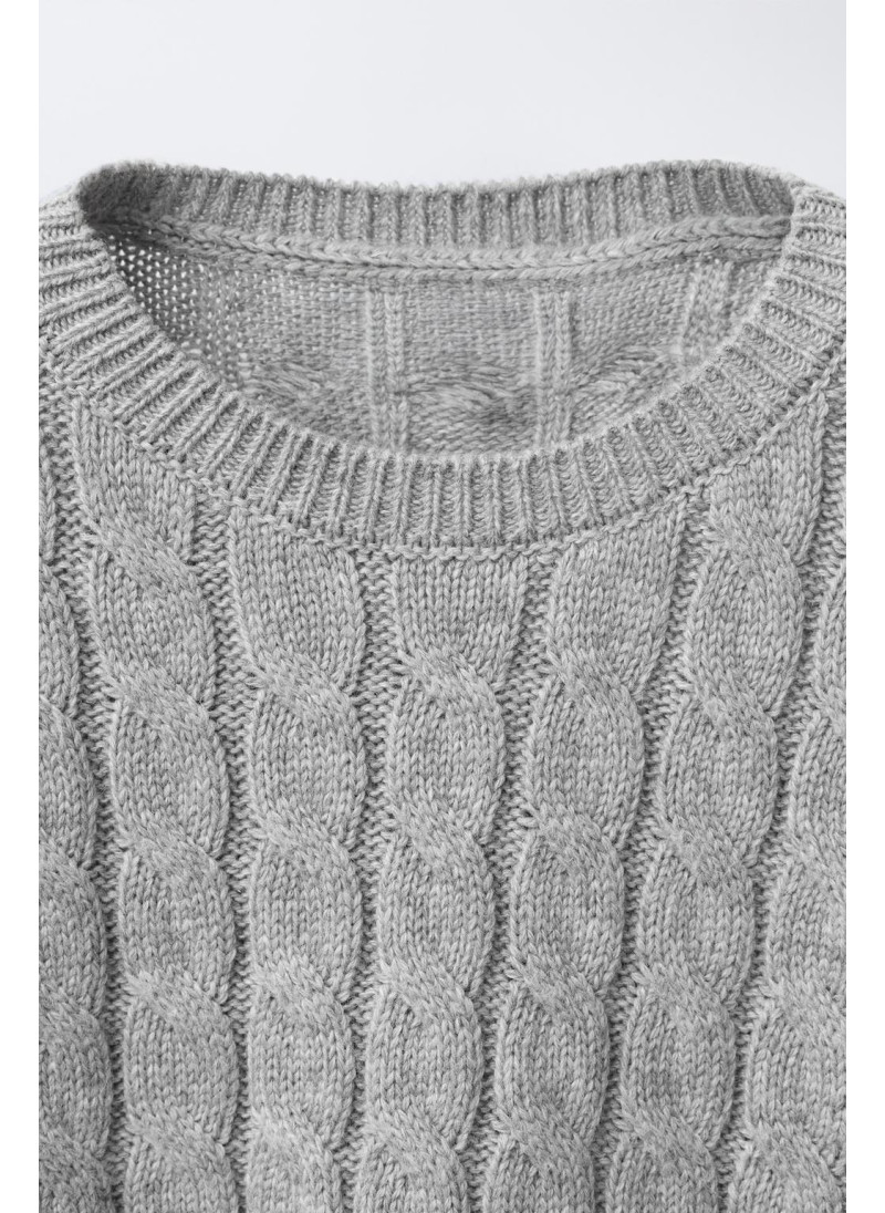 СВИТЕР С УЗОРОМ «КОСЫ» СВИТЕР С УЗОРОМ «КОСЫ»